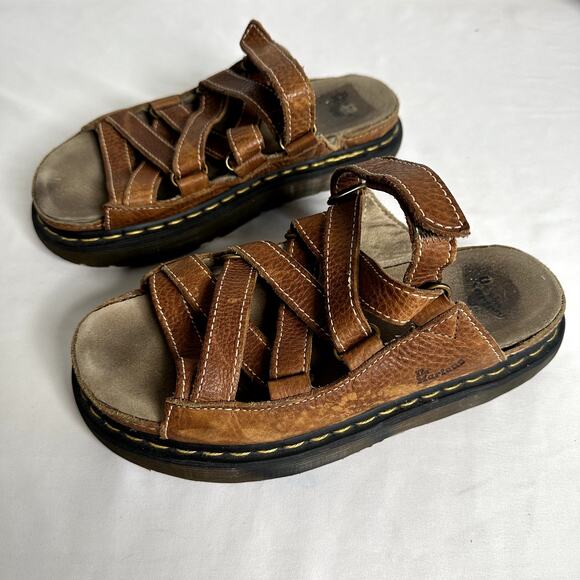 Vintage Dr. Martens Dune Fisherman Leather Chunky Sole Platform Sandals Sz US 10 - Picture 1 of 16